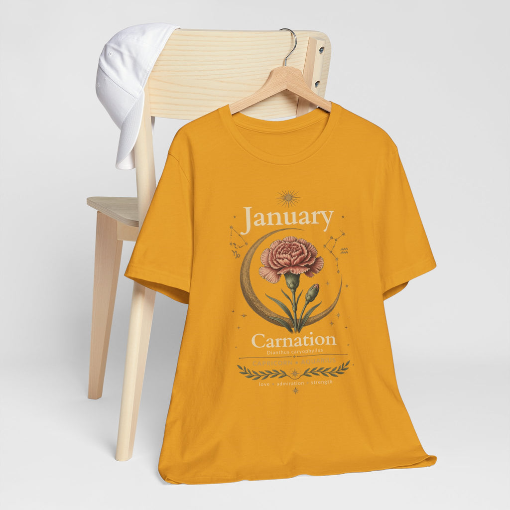 January Birth Flower - Carnation T-Shirt — Birth Month Flower Tee
