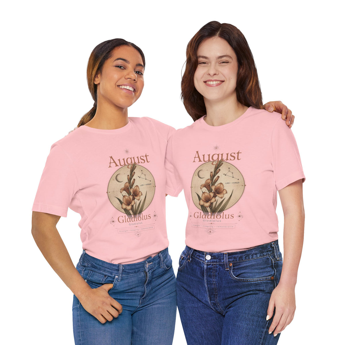 August Birth Flower Gladiolus Floral Tee
