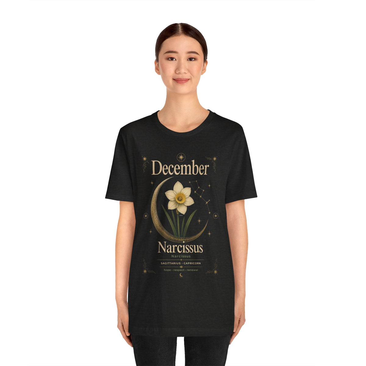 December Birth Flower - Narcissus T‑Shirt — Birth Month Flower Tee