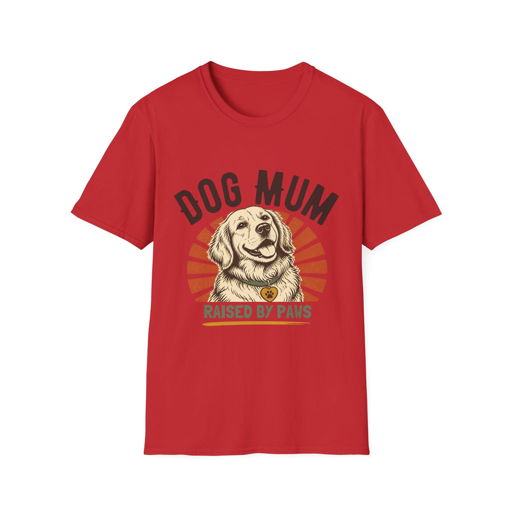 Dog Mum Raised By Paws T-Shirt | Golden Retriever Retro