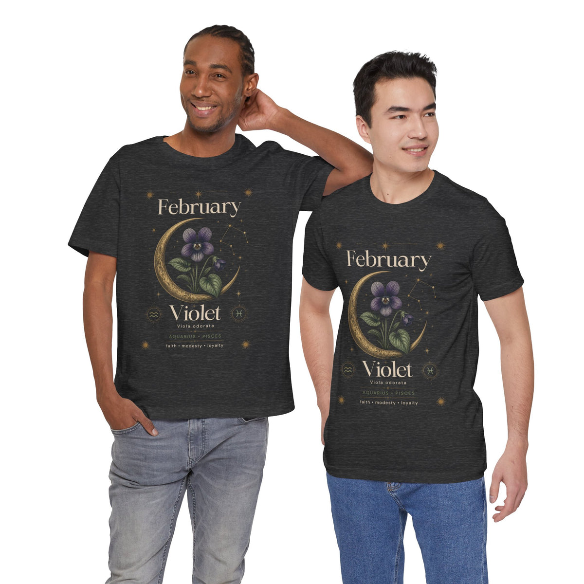 February Birth Flower Tee | Violet Botanical Design | Birthday Gift