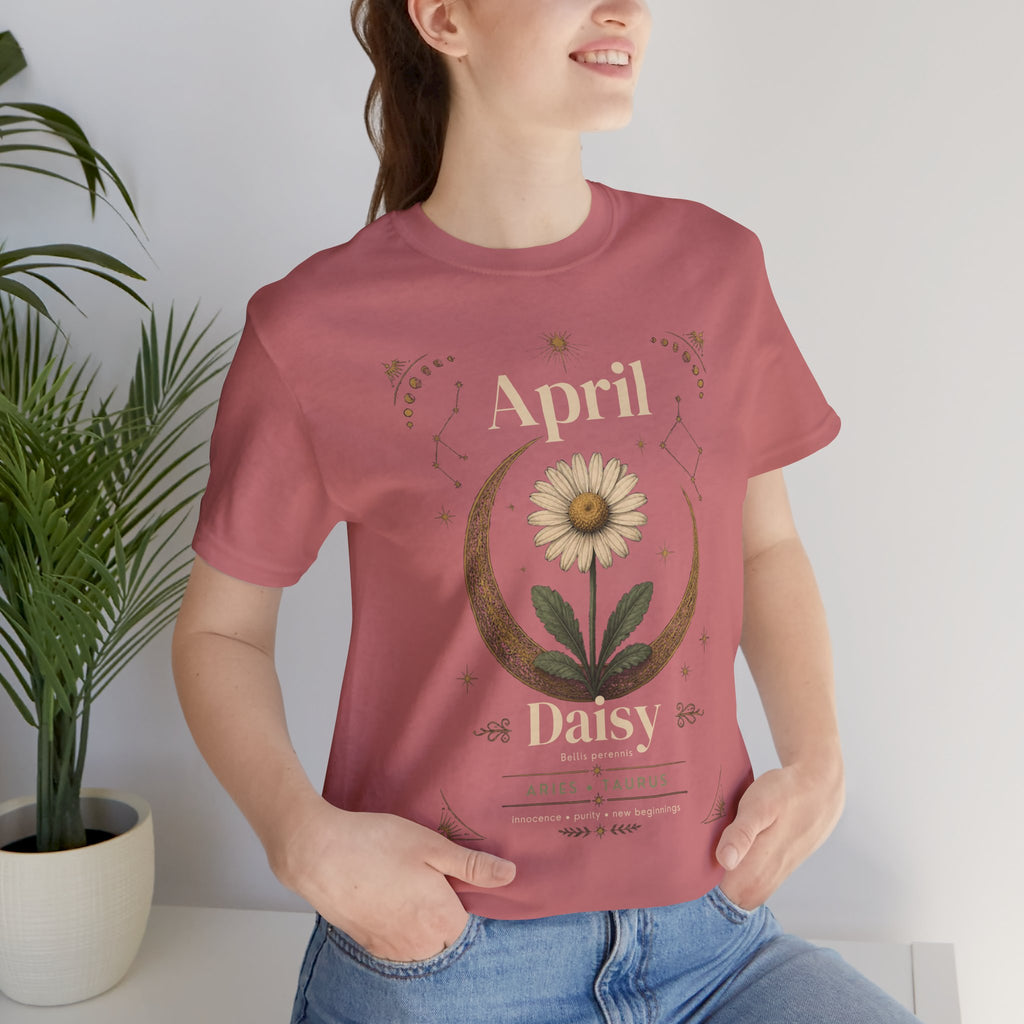 April Birth Flower Tee | Daisy Botanical Design | Birthday Gift