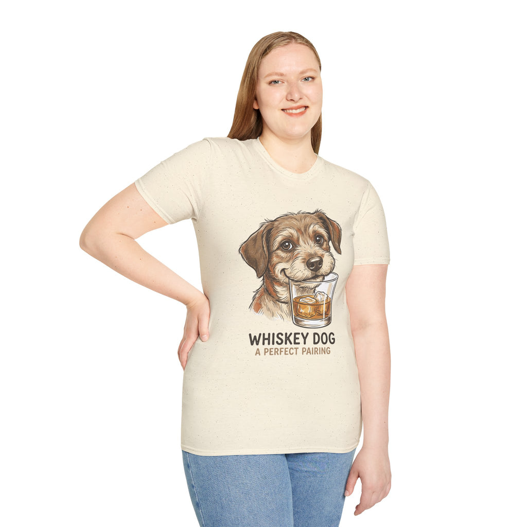 Whiskey Dog A Perfect Pairing T-Shirt | Dog & Whiskey Illustration