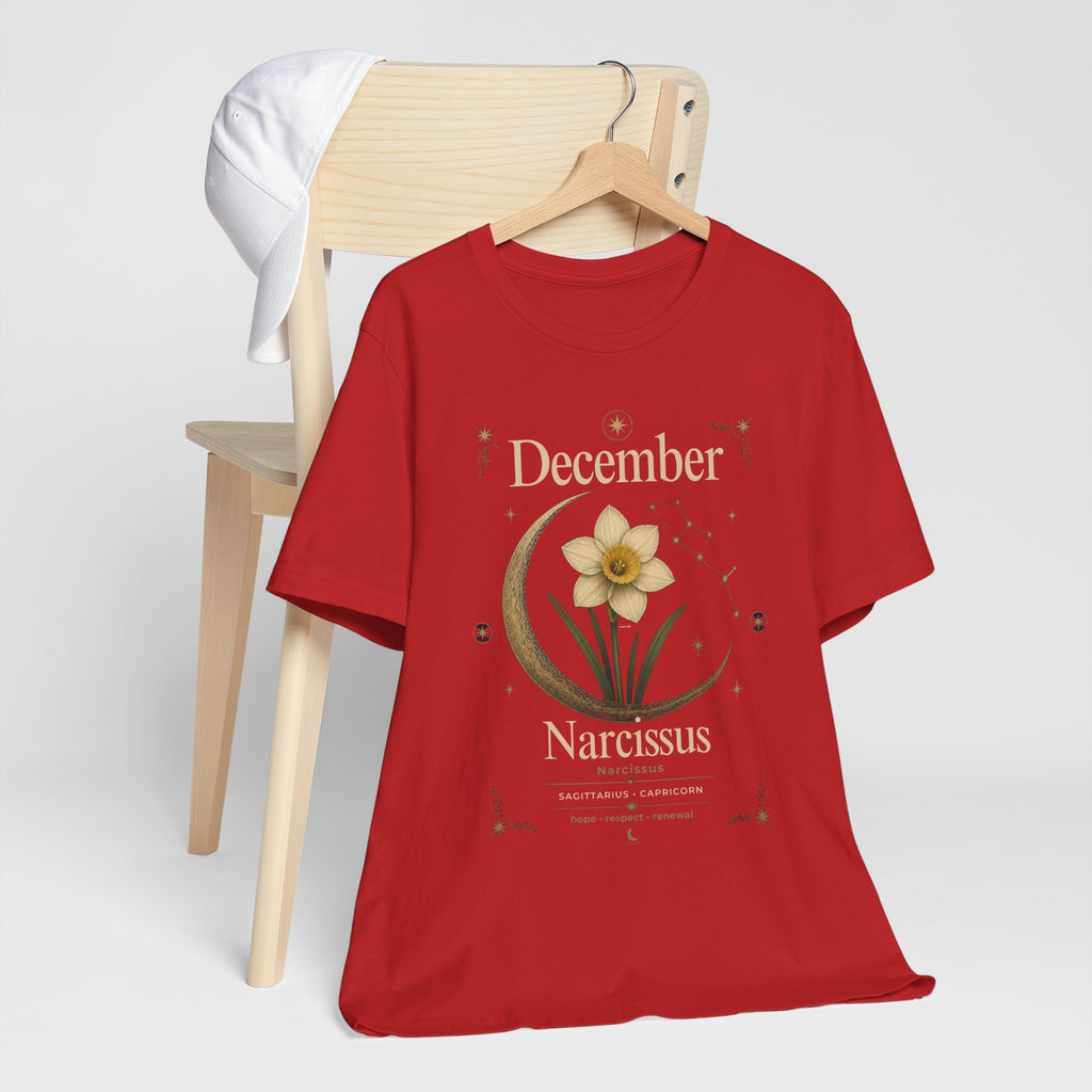 December Birth Flower - Narcissus T‑Shirt — Birth Month Flower Tee