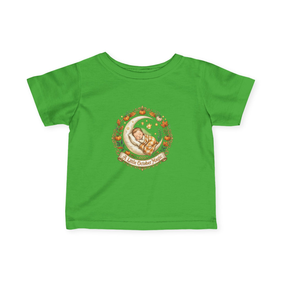 Halloween Infant Tee — Vintage Sleeping Baby Floral Night-time Design ("Little Dreamer")