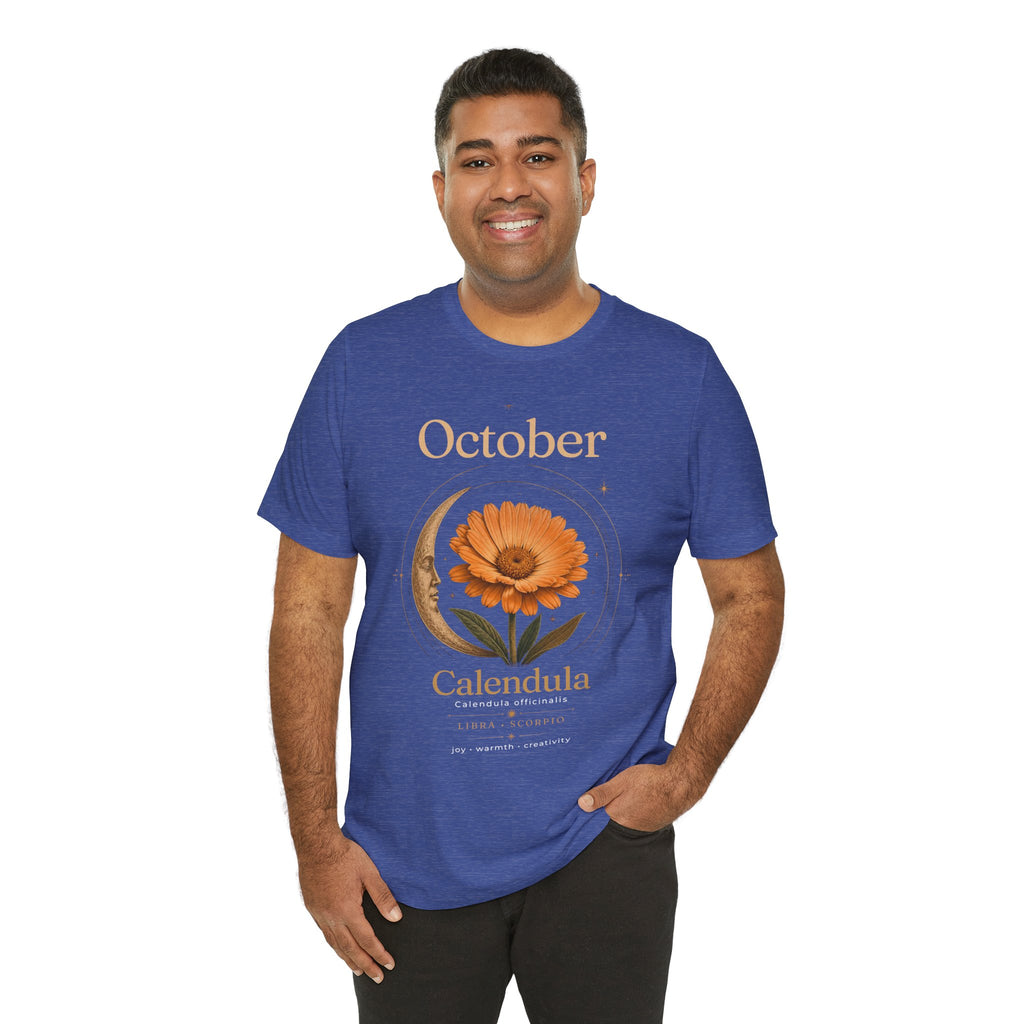 October Birth Flower Calendula T‑Shirt – Floral Birth Month Tee
