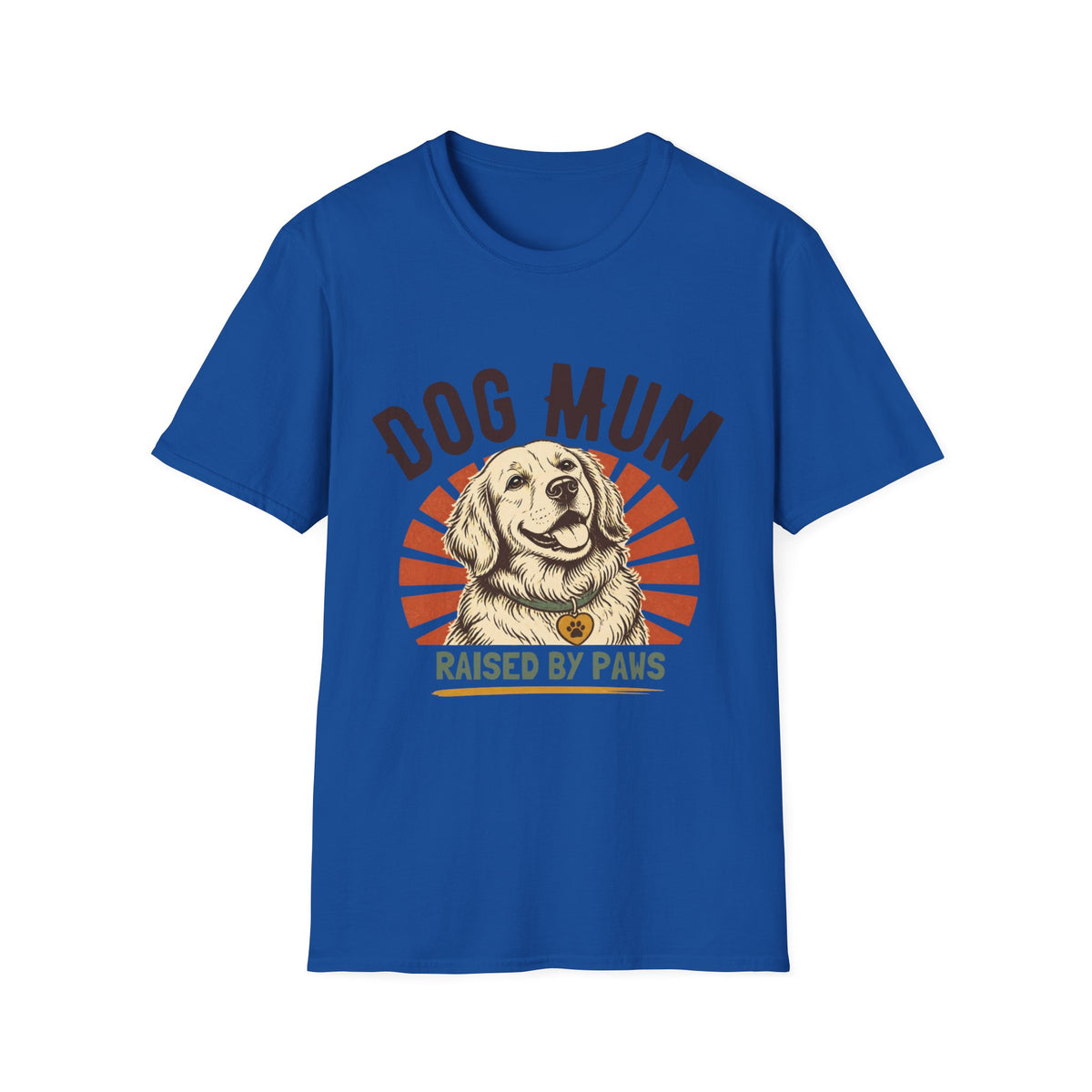Dog Mum Raised By Paws T-Shirt | Golden Retriever Retro