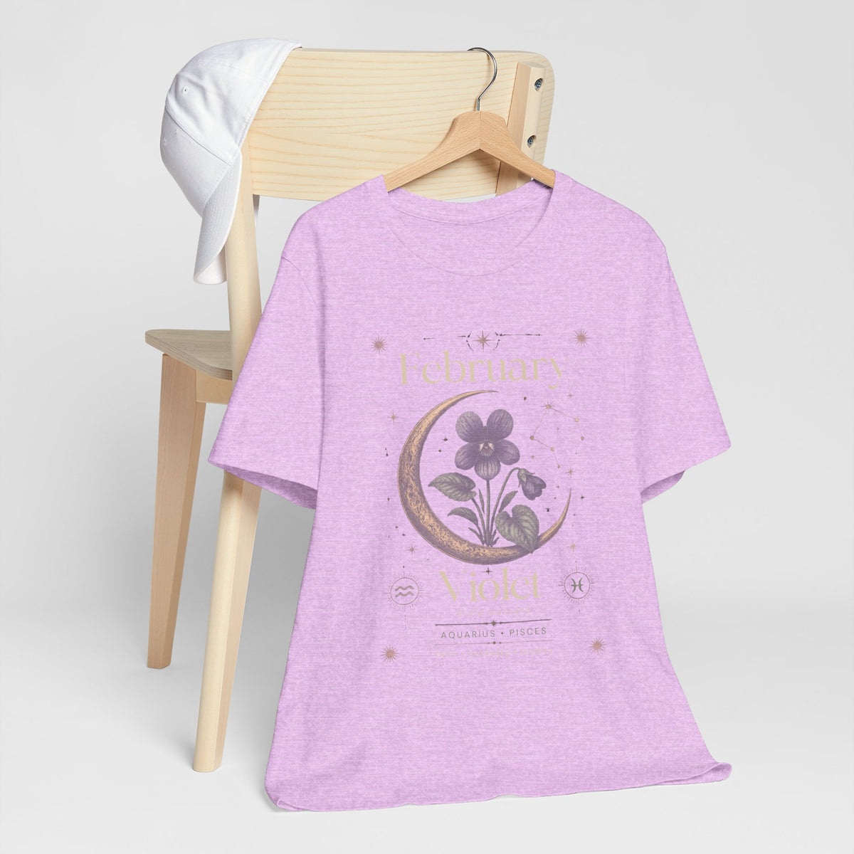 February Birth Flower Tee | Violet Botanical Design | Birthday Gift