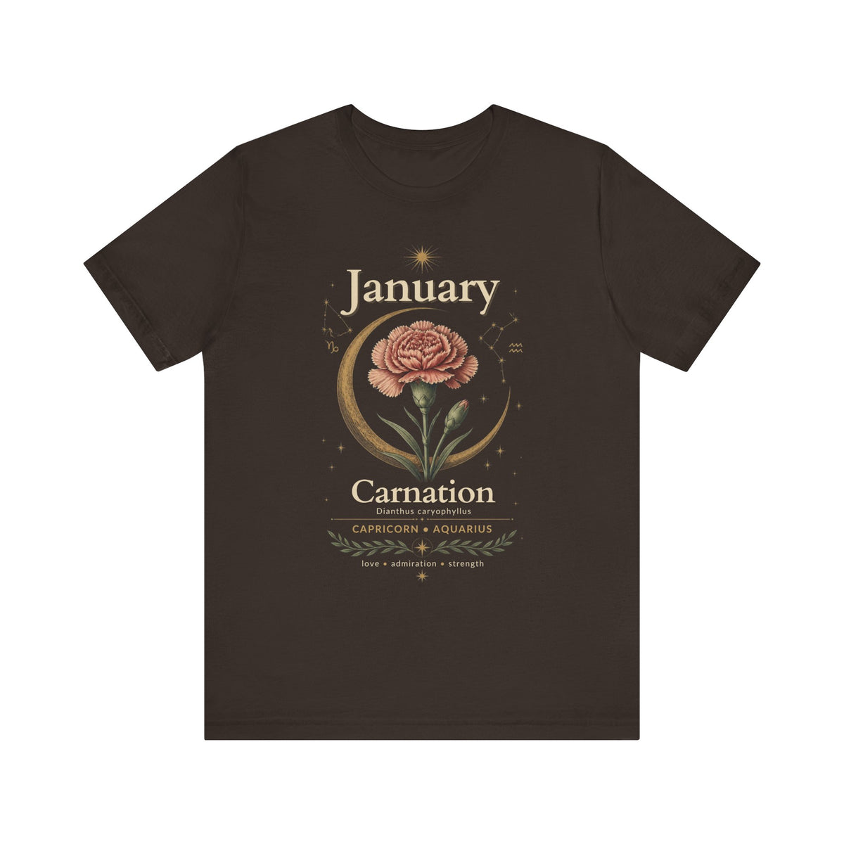 January Birth Flower - Carnation T-Shirt — Birth Month Flower Tee