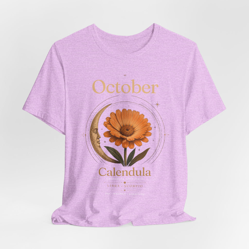 October Birth Flower Calendula T‑Shirt – Floral Birth Month Tee