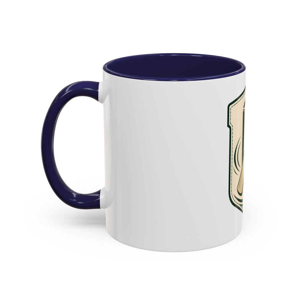 Cricket Crest Accent Mug — Vintage Bat & Ball Coffee Cup (11/15oz)