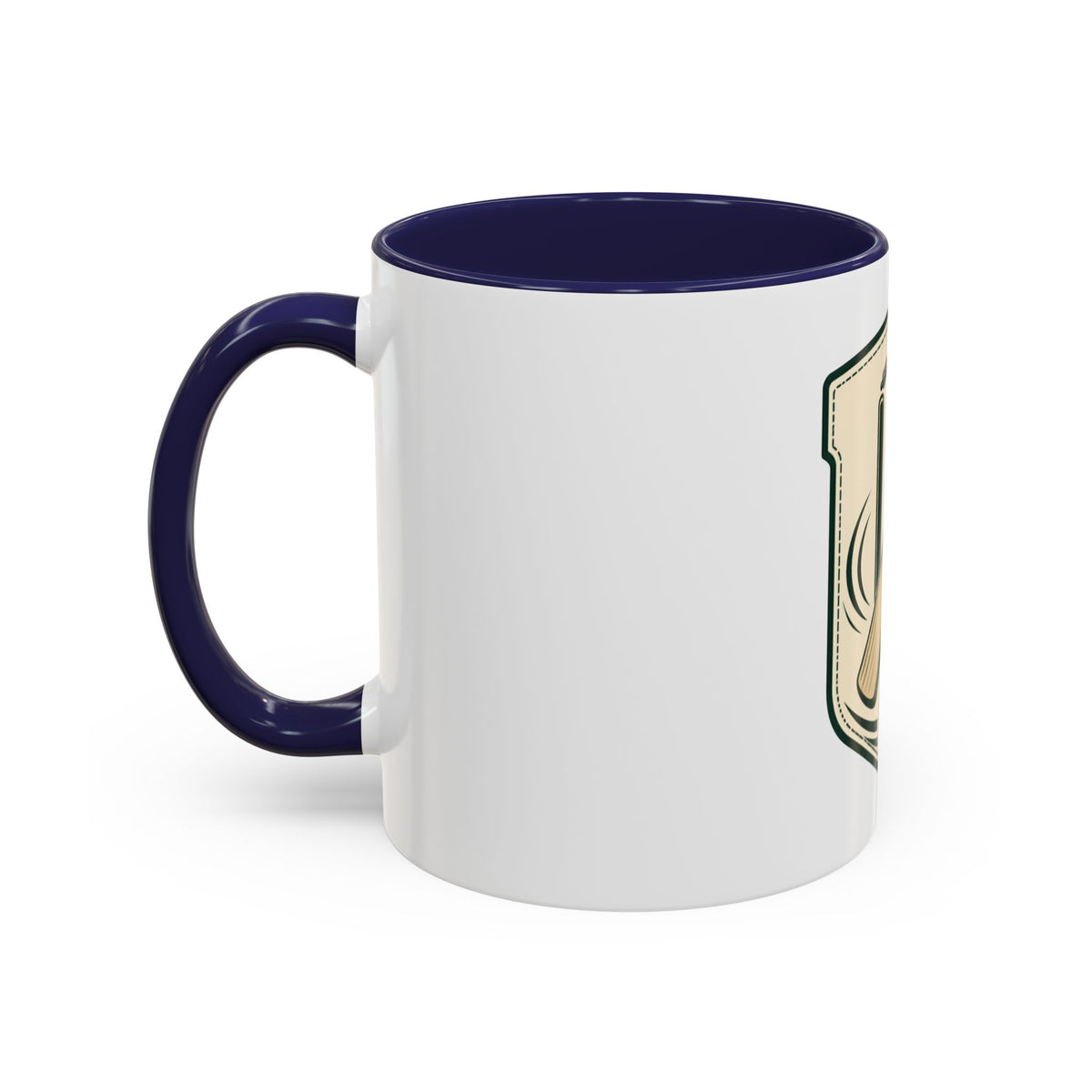 Cricket Crest Accent Mug — Vintage Bat & Ball Coffee Cup (11/15oz)
