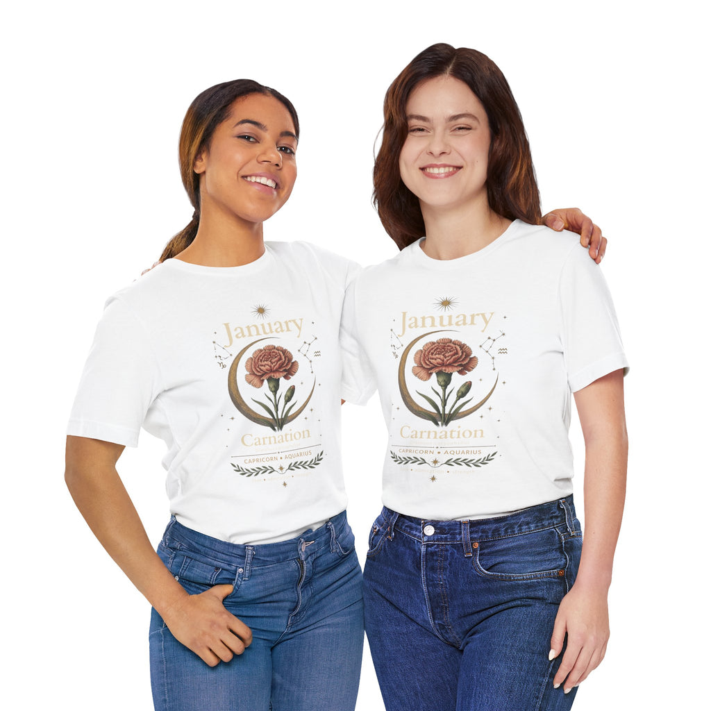 January Birth Flower - Carnation T-Shirt — Birth Month Flower Tee