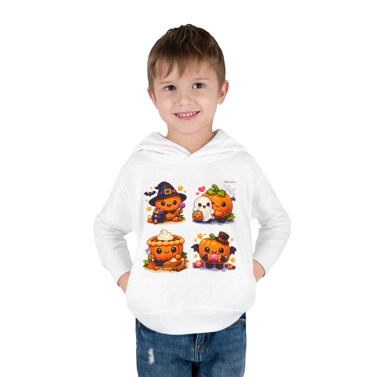Toddler Halloween Hoodie – Cute Pumpkin & Trick-or-Treat Witch Pullover
