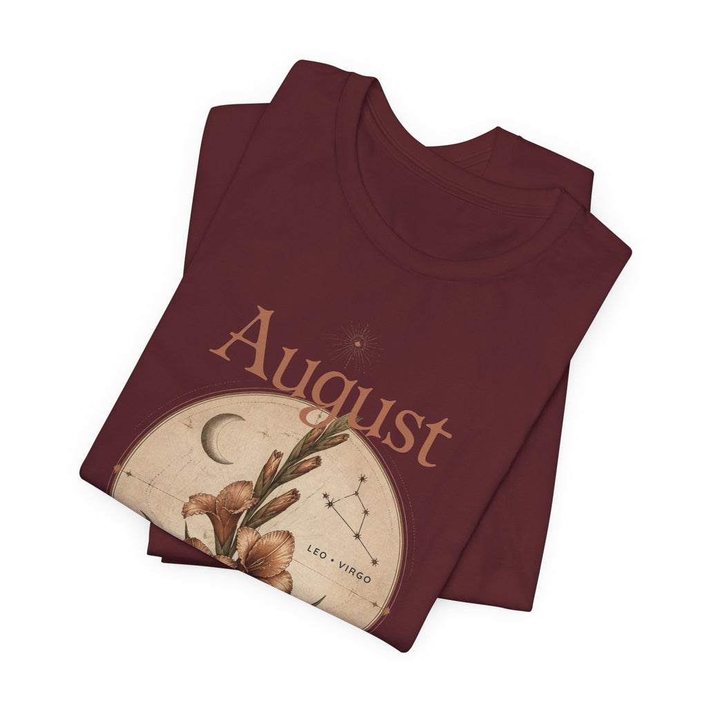 August Birth Flower Gladiolus Floral Tee