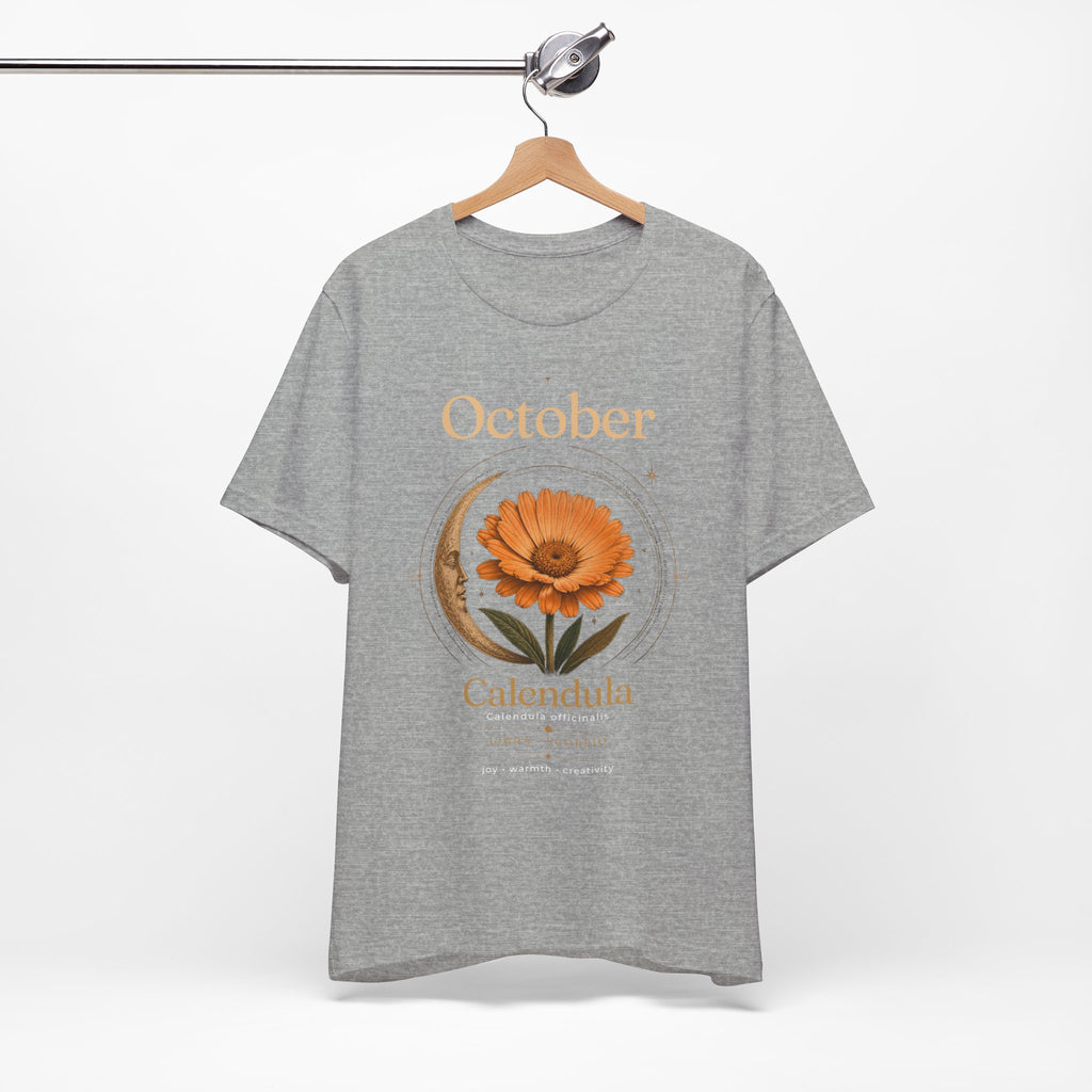 October Birth Flower Calendula T‑Shirt – Floral Birth Month Tee