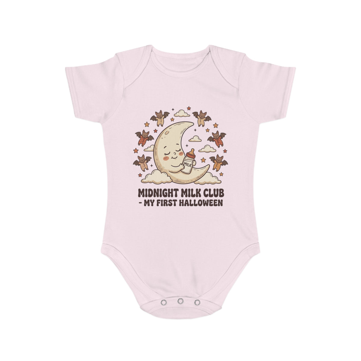 Halloween Baby Bodysuit — "Midnight Milk Club: My First Halloween" Cute Moon & Cupcake Infant One-Piece