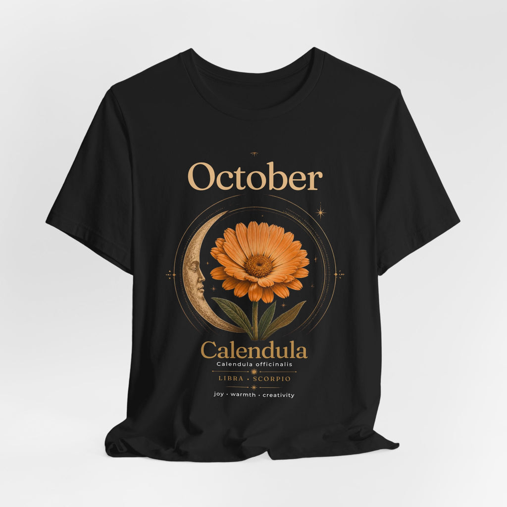 October Birth Flower Calendula T‑Shirt – Floral Birth Month Tee