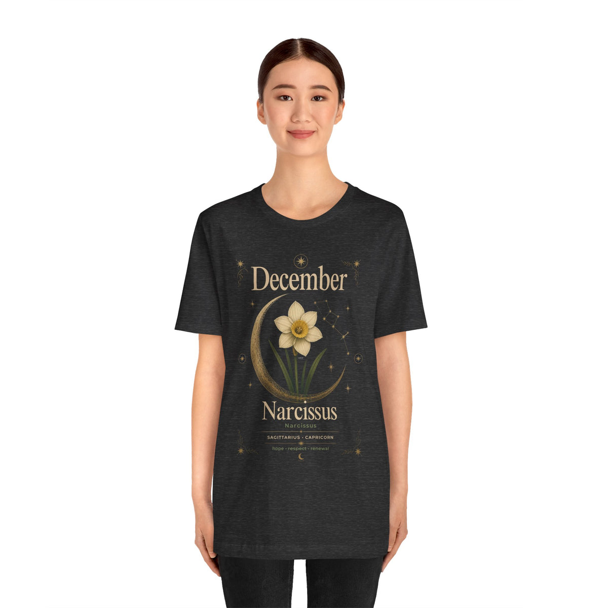 December Birth Flower - Narcissus T‑Shirt — Birth Month Flower Tee