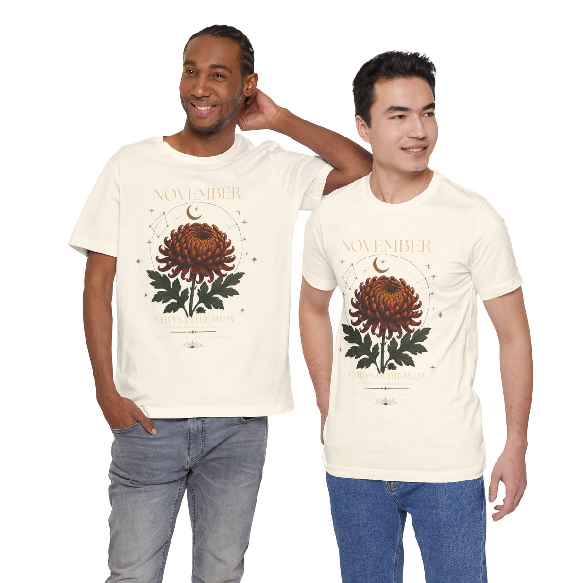 November Birth Flower Chrysanthemum Tee — Floral Birth Month T-Shirt