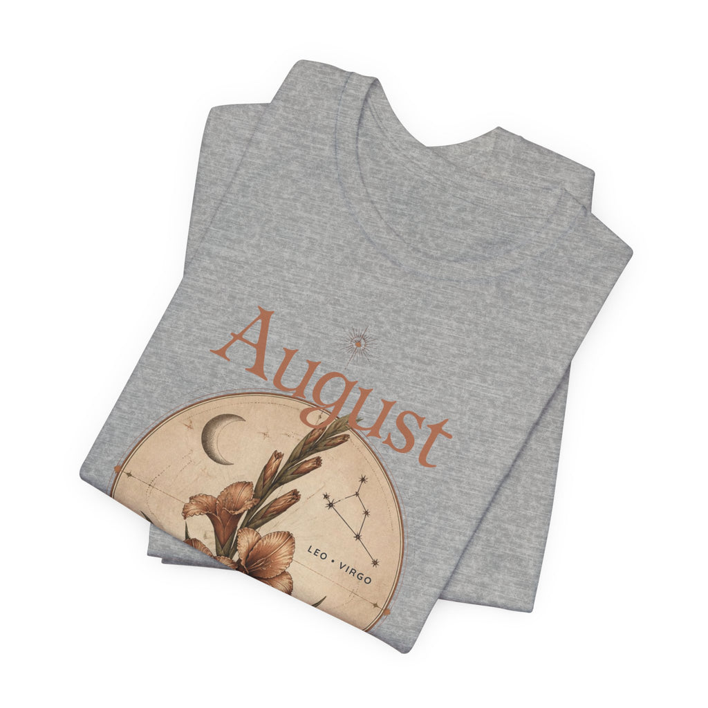 August Birth Flower Gladiolus Floral Tee