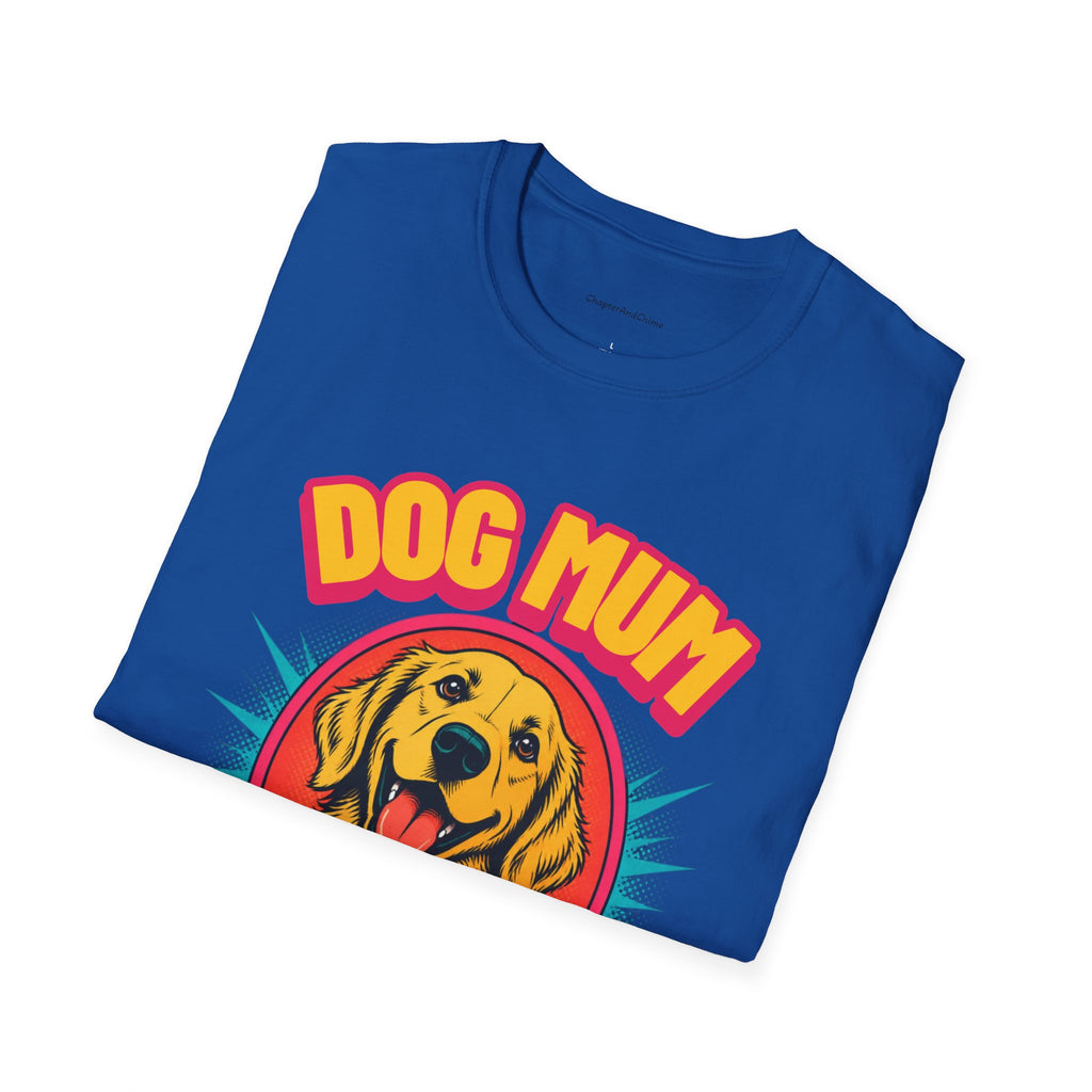 Dog Mum Golden Retriever T-Shirt | Cute Retro Dog Portrait, Pet Lover Tee