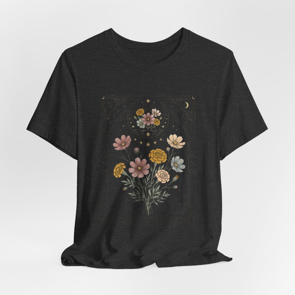 Libra & Scorpio Floral Zodiac T‑Shirt — Botanical Horoscope Tee