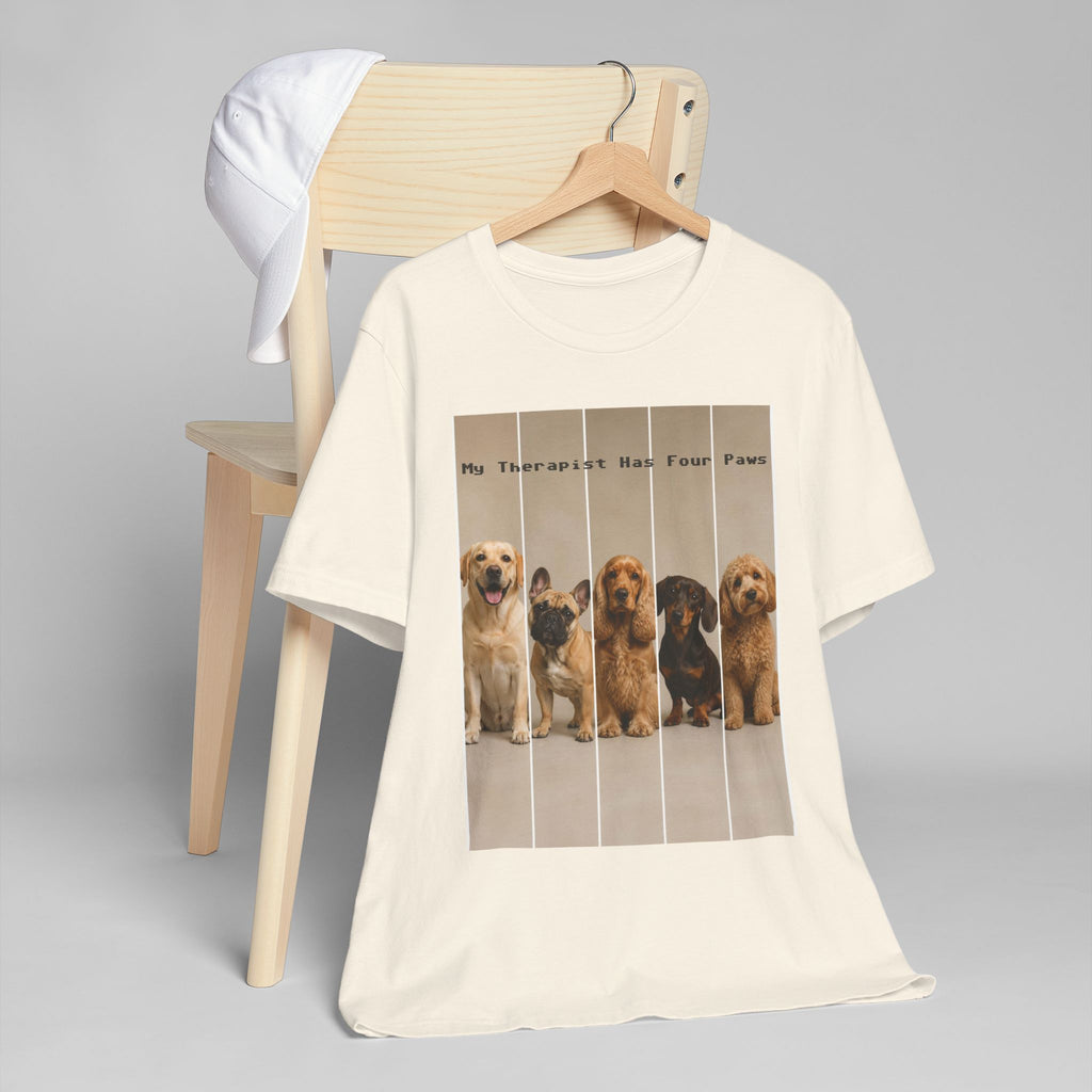 Dog Therapist T‑Shirt — "My Therapist Has Four Paws" Cute Puppy Graphic Tee