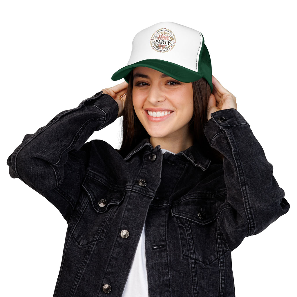 Hen Party Festive Foam Trucker Hat | Floral Wreath Design