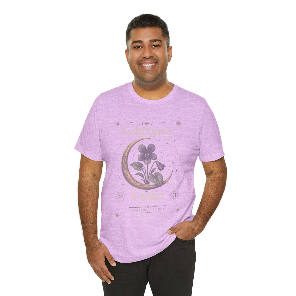 February Birth Flower Tee | Violet Botanical Design | Birthday Gift