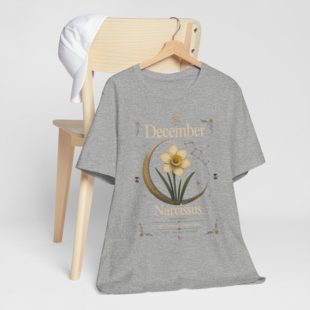 December Birth Flower - Narcissus T‑Shirt — Birth Month Flower Tee
