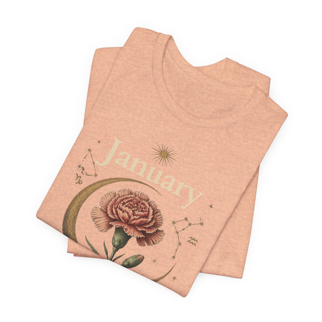 January Birth Flower - Carnation T-Shirt — Birth Month Flower Tee