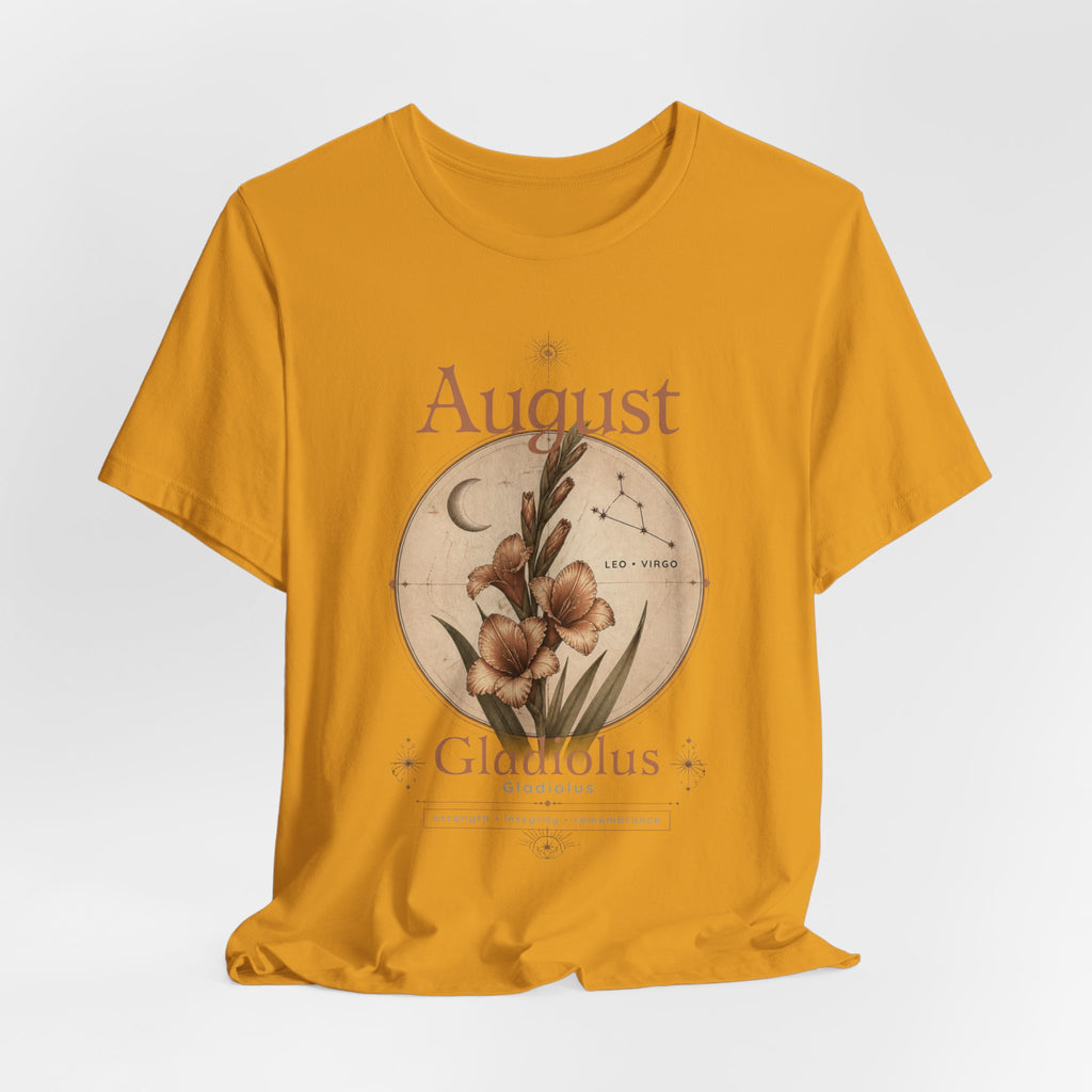 August Birth Flower Gladiolus Floral Tee
