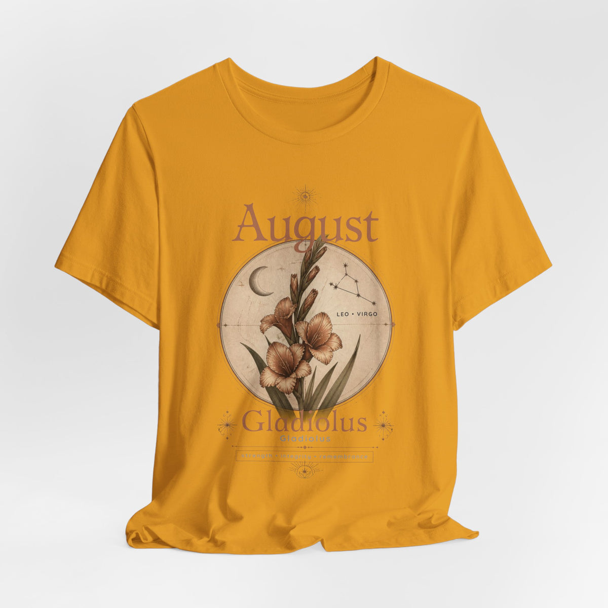 August Birth Flower Gladiolus Floral Tee