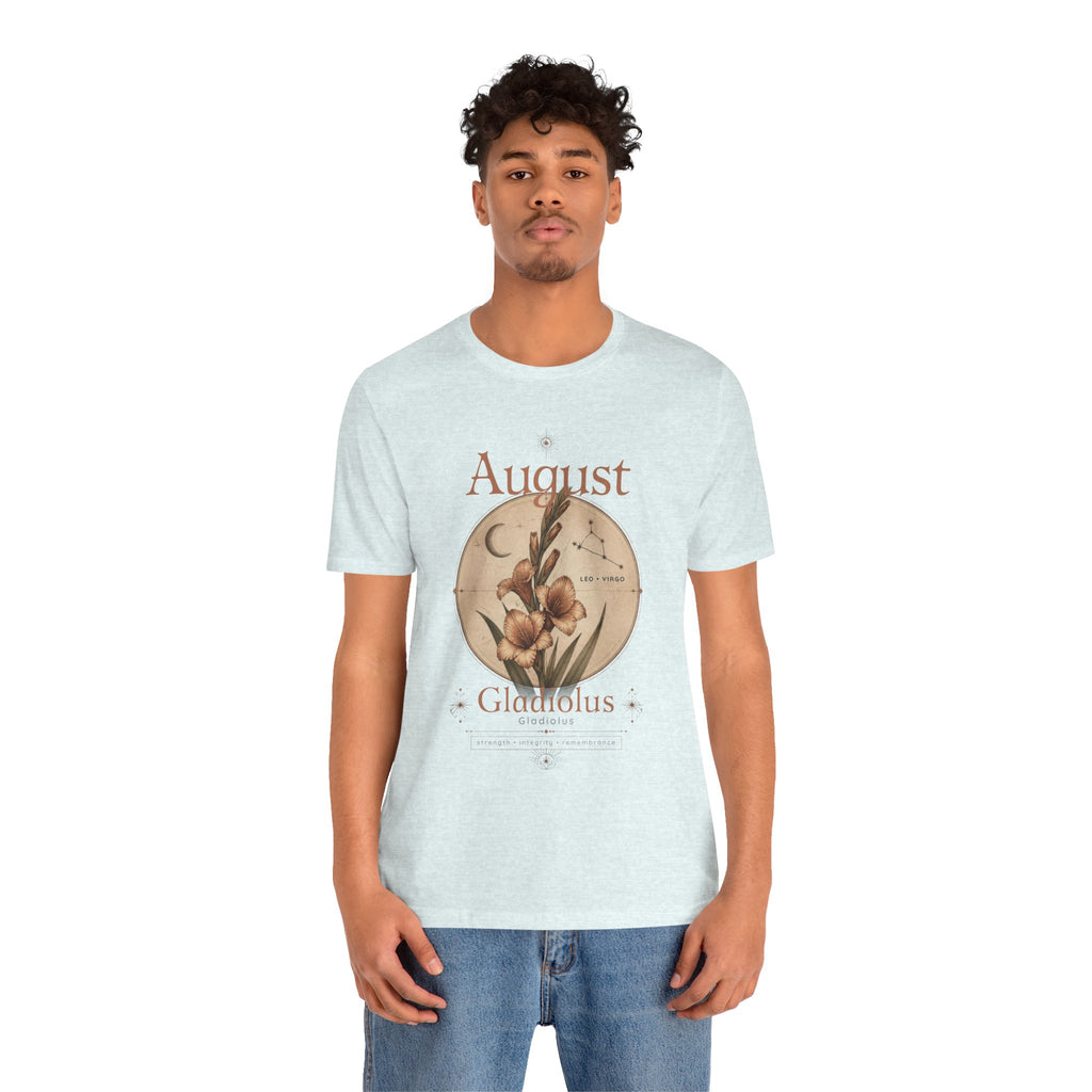 August Birth Flower Gladiolus Floral Tee