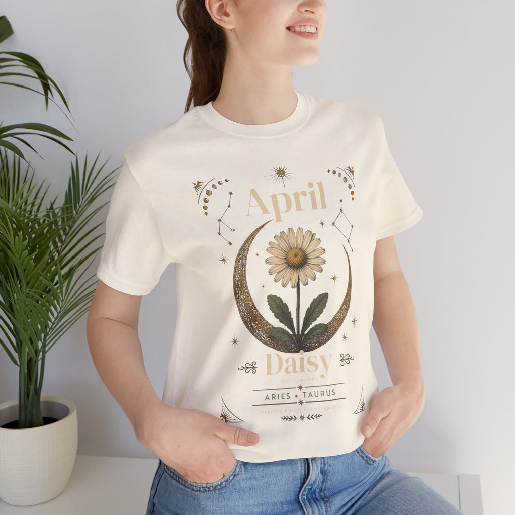 April Birth Flower Tee | Daisy Botanical Design | Birthday Gift