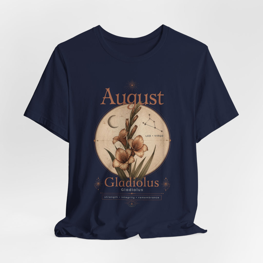 August Birth Flower Gladiolus Floral Tee