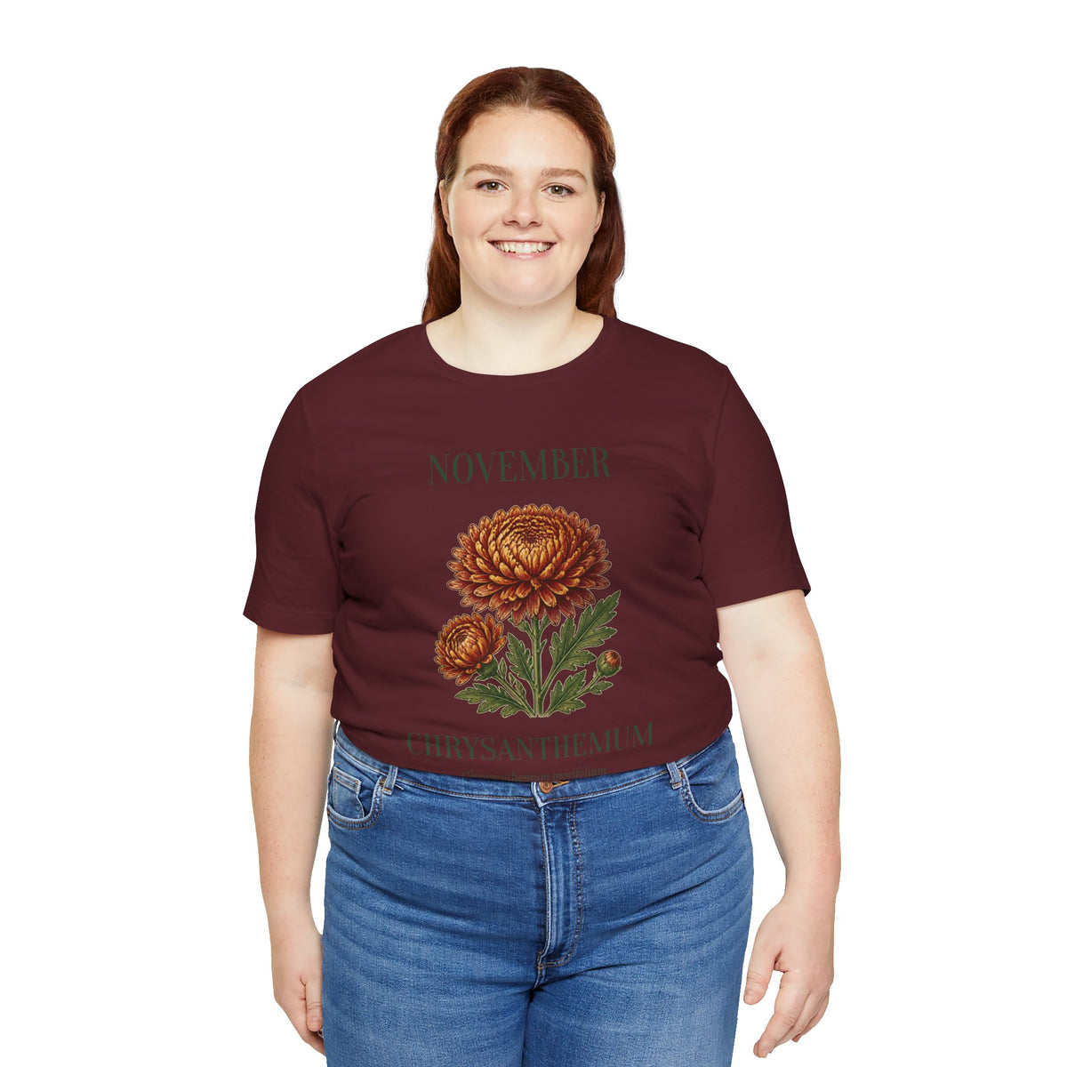 November Birth Flower Tee | Chrysanthemum Celestial Design | Birthday Gift