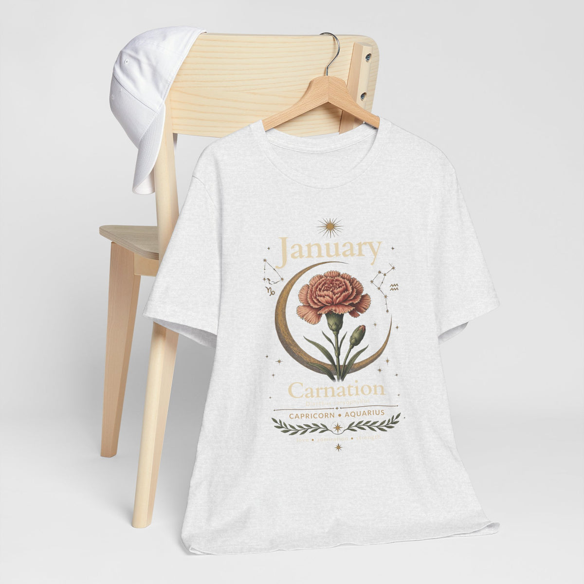 January Birth Flower - Carnation T-Shirt — Birth Month Flower Tee