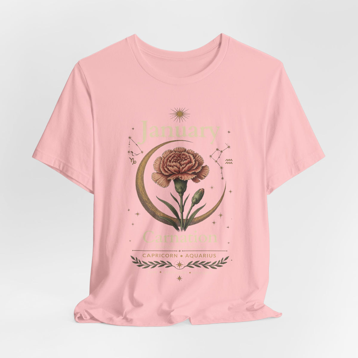 January Birth Flower - Carnation T-Shirt — Birth Month Flower Tee
