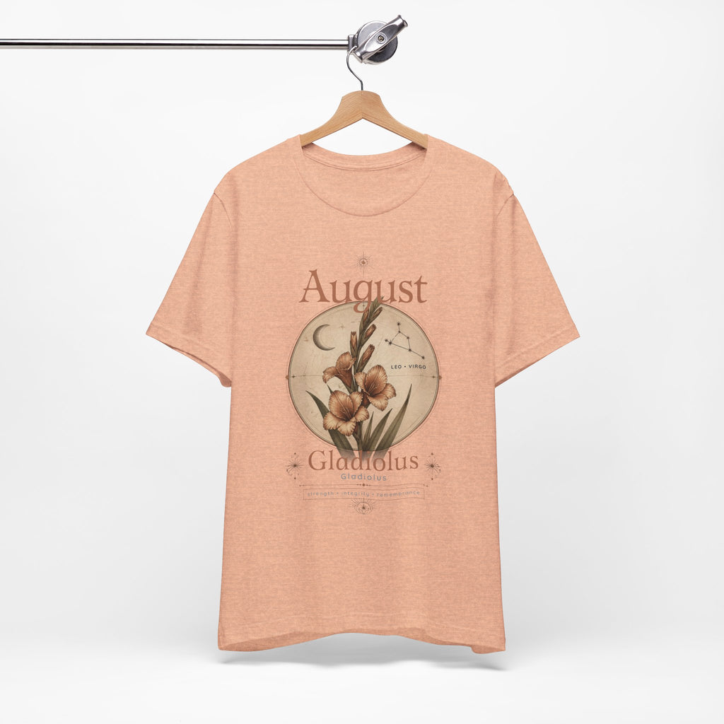 August Birth Flower Gladiolus Floral Tee