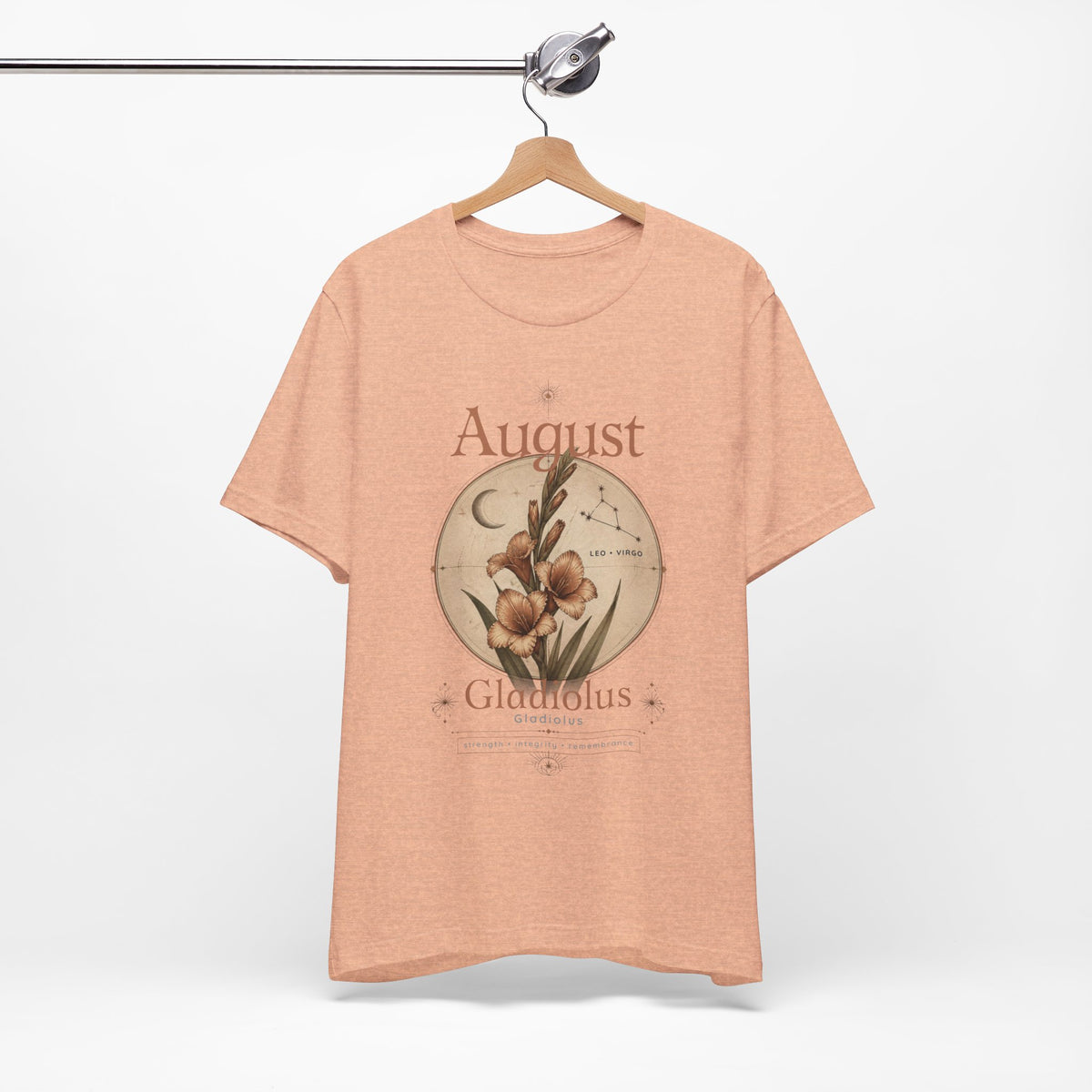 August Birth Flower Gladiolus Floral Tee