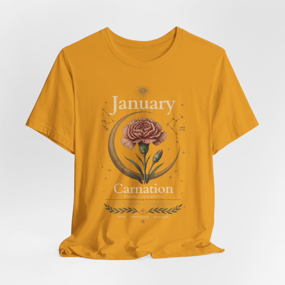 January Birth Flower - Carnation T-Shirt — Birth Month Flower Tee
