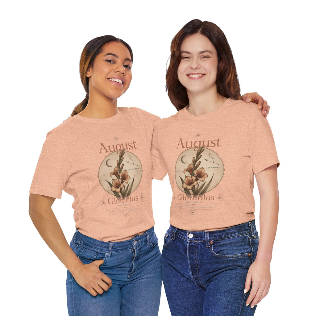 August Birth Flower Gladiolus Floral Tee