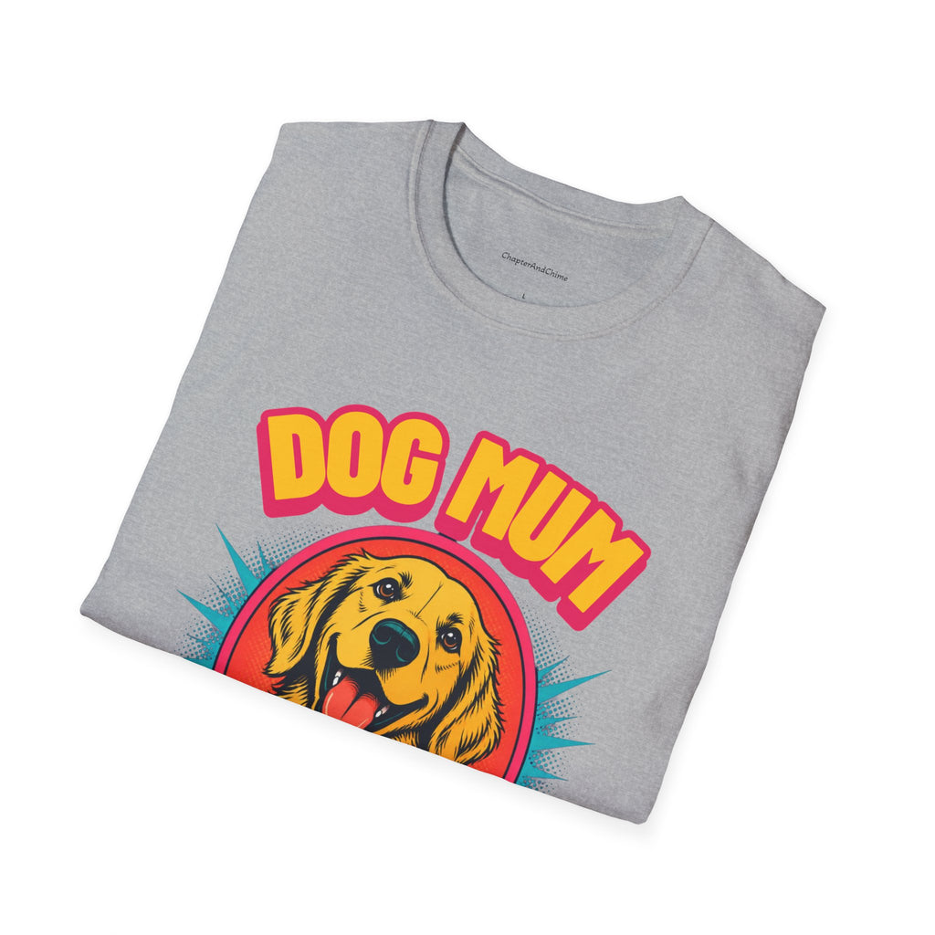 Dog Mum Golden Retriever T-Shirt | Cute Retro Dog Portrait, Pet Lover Tee
