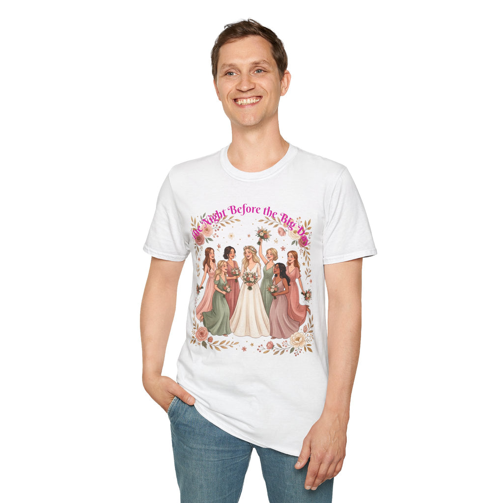 Bride and Bridesmaids Illustration T-Shirt | Floral Wedding Bridal Party Design