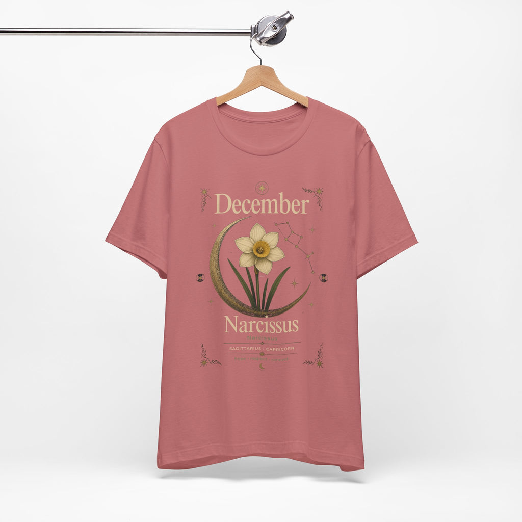 December Birth Flower - Narcissus T‑Shirt — Birth Month Flower Tee