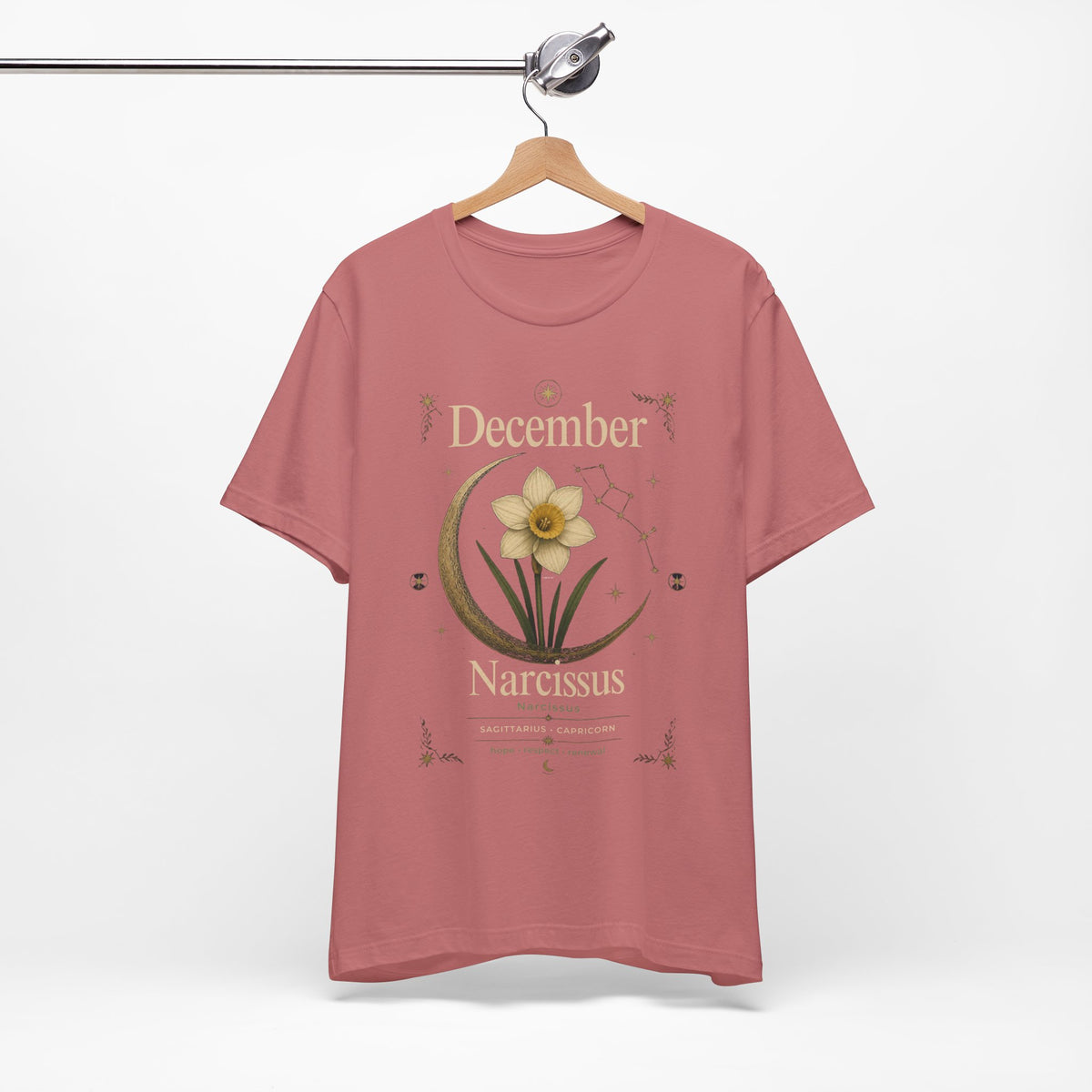 December Birth Flower - Narcissus T‑Shirt — Birth Month Flower Tee