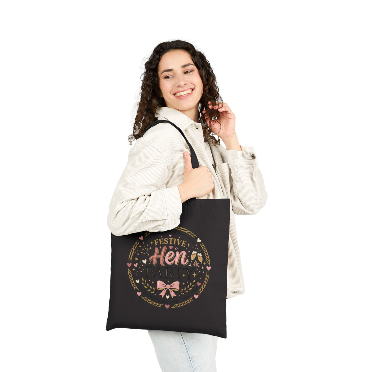 Festive Hen Party Tote Bag | Bachelorette Bride Squad Canvas