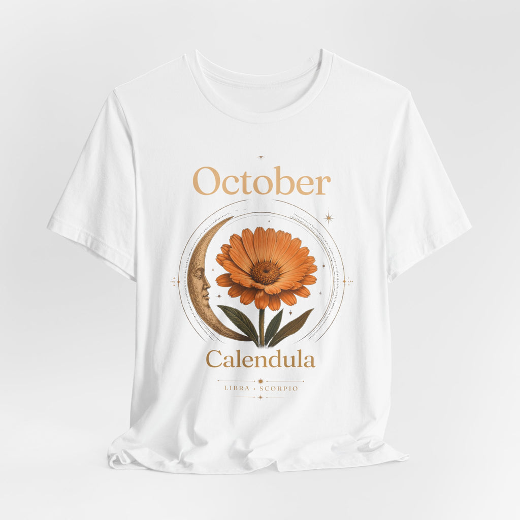 October Birth Flower Calendula T‑Shirt – Floral Birth Month Tee